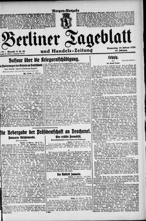 Berliner Tageblatt und Handels-Zeitung on Feb 19, 1920
