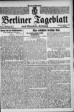 Berliner Tageblatt und Handels-Zeitung on Feb 20, 1920