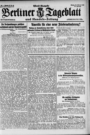Berliner Tageblatt und Handels-Zeitung vom 23.02.1920