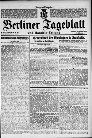 Berliner Tageblatt und Handels-Zeitung vom 29.02.1920