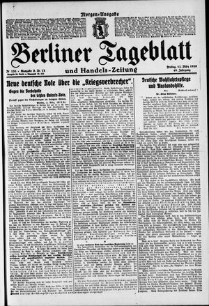 Berliner Tageblatt und Handels-Zeitung on Mar 12, 1920
