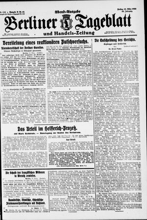 Berliner Tageblatt und Handels-Zeitung on Mar 12, 1920