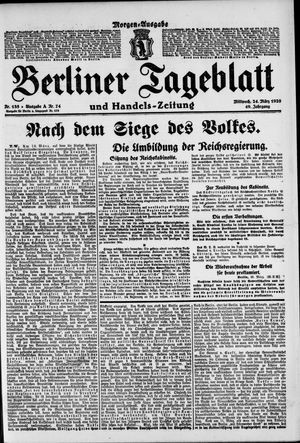 Berliner Tageblatt und Handels-Zeitung on Mar 24, 1920