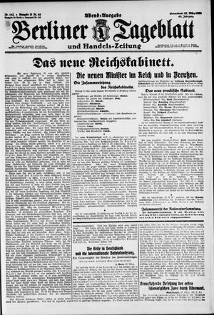 Berliner Tageblatt und Handels-Zeitung vom 27.03.1920