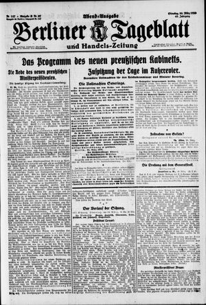 Berliner Tageblatt und Handels-Zeitung vom 30.03.1920