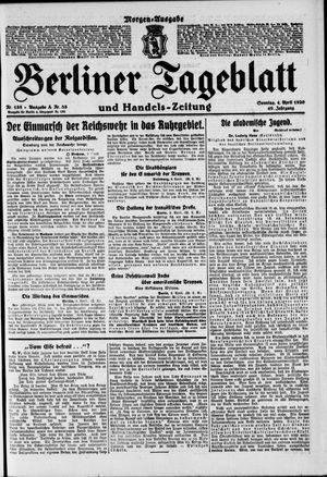 Berliner Tageblatt und Handels-Zeitung on Apr 4, 1920