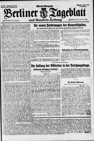 Berliner Tageblatt und Handels-Zeitung on Apr 7, 1920