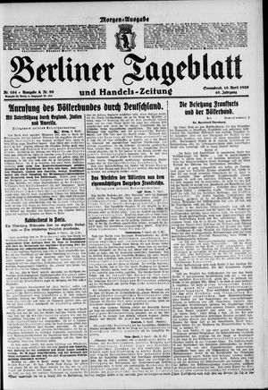 Berliner Tageblatt und Handels-Zeitung vom 10.04.1920