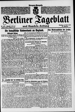 Berliner Tageblatt und Handels-Zeitung on Apr 11, 1920