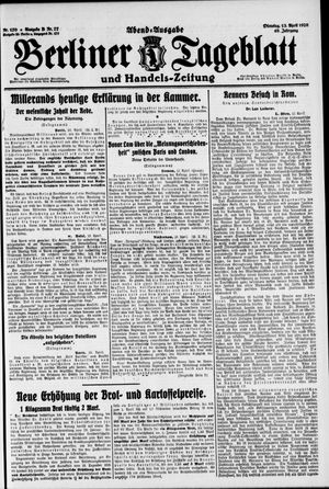 Berliner Tageblatt und Handels-Zeitung on Apr 13, 1920