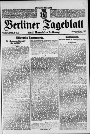 Berliner Tageblatt und Handels-Zeitung vom 14.04.1920