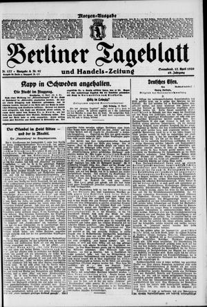 Berliner Tageblatt und Handels-Zeitung vom 17.04.1920
