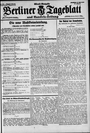 Berliner Tageblatt und Handels-Zeitung on Apr 17, 1920