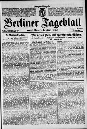 Berliner Tageblatt und Handels-Zeitung vom 18.04.1920