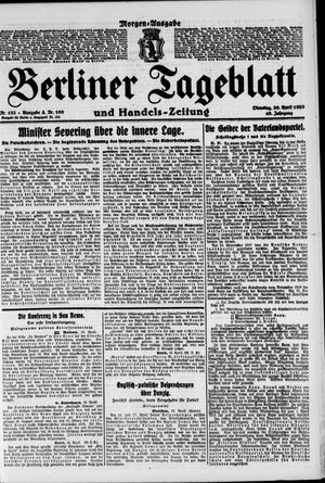 Berliner Tageblatt und Handels-Zeitung on Apr 20, 1920