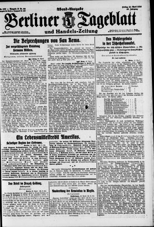 Berliner Tageblatt und Handels-Zeitung vom 23.04.1920