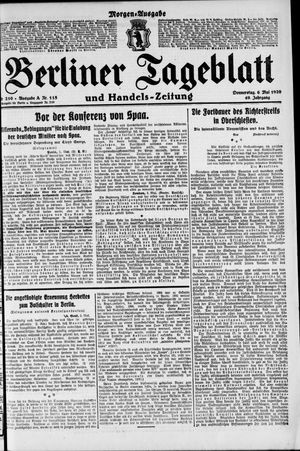 Berliner Tageblatt und Handels-Zeitung vom 06.05.1920
