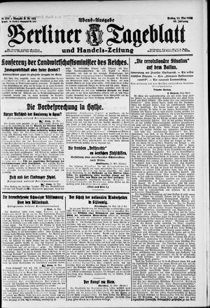 Berliner Tageblatt und Handels-Zeitung vom 14.05.1920