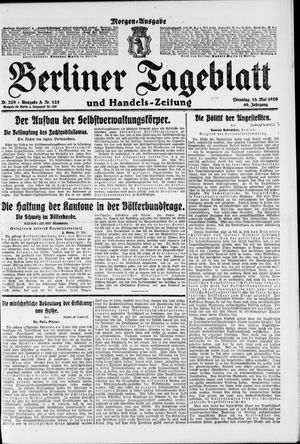 Berliner Tageblatt und Handels-Zeitung vom 18.05.1920