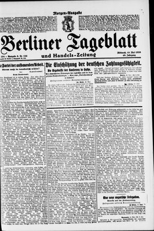 Berliner Tageblatt und Handels-Zeitung on May 19, 1920
