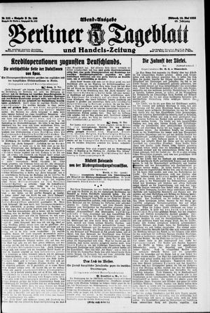 Berliner Tageblatt und Handels-Zeitung on May 19, 1920