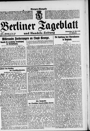Berliner Tageblatt und Handels-Zeitung on May 20, 1920