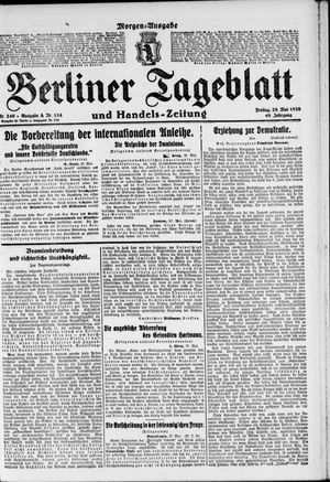 Berliner Tageblatt und Handels-Zeitung vom 28.05.1920
