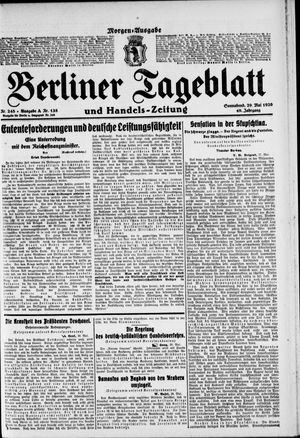 Berliner Tageblatt und Handels-Zeitung vom 29.05.1920