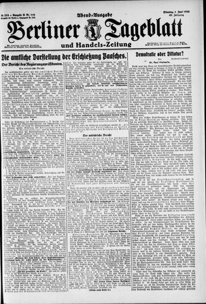 Berliner Tageblatt und Handels-Zeitung vom 01.06.1920