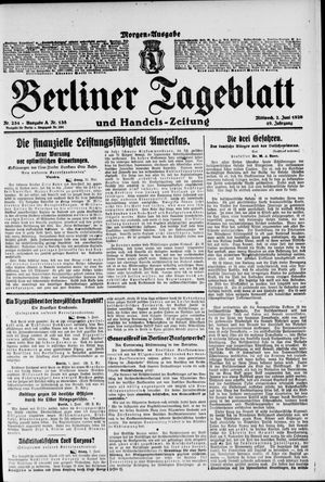 Berliner Tageblatt und Handels-Zeitung vom 02.06.1920