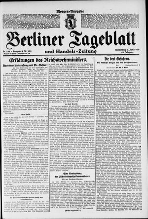 Berliner Tageblatt und Handels-Zeitung vom 03.06.1920