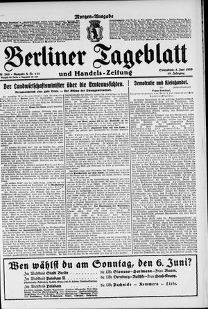 Berliner Tageblatt und Handels-Zeitung vom 05.06.1920