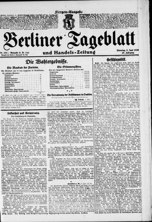 Berliner Tageblatt und Handels-Zeitung on Jun 8, 1920