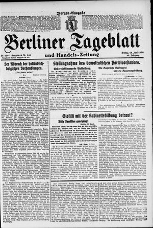 Berliner Tageblatt und Handels-Zeitung vom 11.06.1920