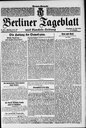 Berliner Tageblatt und Handels-Zeitung on Jun 19, 1920