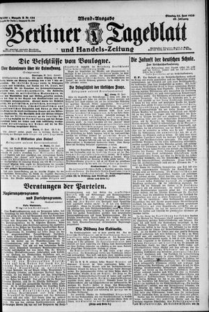 Berliner Tageblatt und Handels-Zeitung vom 22.06.1920