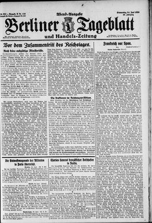 Berliner Tageblatt und Handels-Zeitung vom 24.06.1920