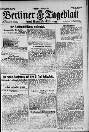 Berliner Tageblatt und Handels-Zeitung vom 25.06.1920