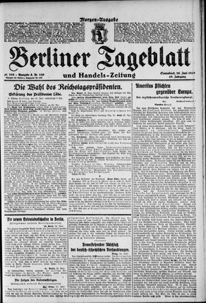 Berliner Tageblatt und Handels-Zeitung vom 26.06.1920