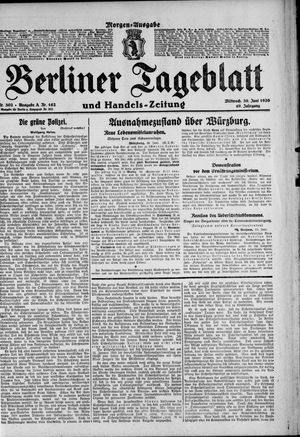 Berliner Tageblatt und Handels-Zeitung vom 30.06.1920