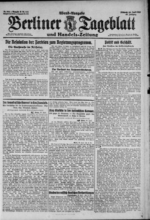 Berliner Tageblatt und Handels-Zeitung vom 30.06.1920