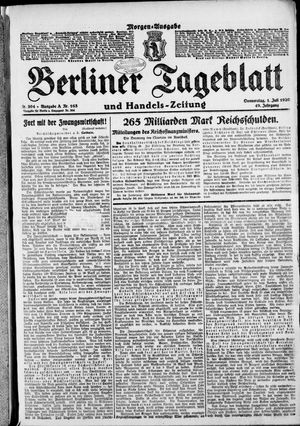 Berliner Tageblatt und Handels-Zeitung vom 01.07.1920