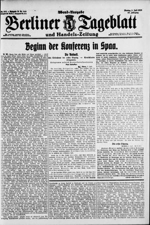 Berliner Tageblatt und Handels-Zeitung vom 05.07.1920