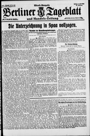 Berliner Tageblatt und Handels-Zeitung vom 09.07.1920