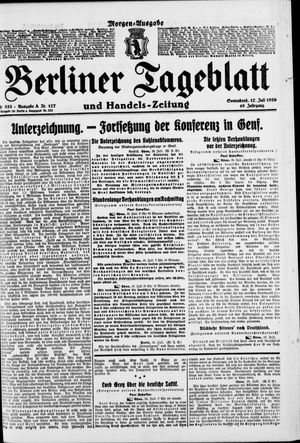 Berliner Tageblatt und Handels-Zeitung vom 17.07.1920