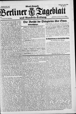 Berliner Tageblatt und Handels-Zeitung vom 19.07.1920