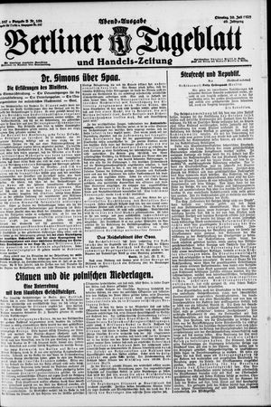 Berliner Tageblatt und Handels-Zeitung vom 20.07.1920