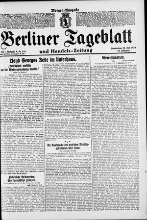 Berliner Tageblatt und Handels-Zeitung vom 22.07.1920