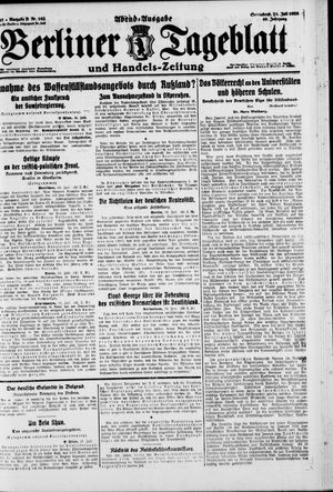 Berliner Tageblatt und Handels-Zeitung vom 24.07.1920