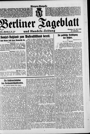 Berliner Tageblatt und Handels-Zeitung on Jul 25, 1920